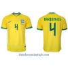 Camiseta de fútbol Brasil Marquinhos 4 Primera Equipación Mundial 2022 - Hombre